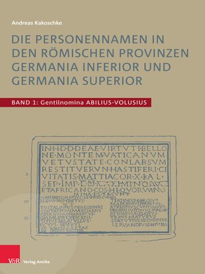 cover image of Die Personennamen in den römischen Provinzen Germania inferior und Germania superior